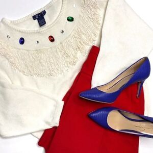 Vintage 1980’s Fringe Jewel Western Sweater